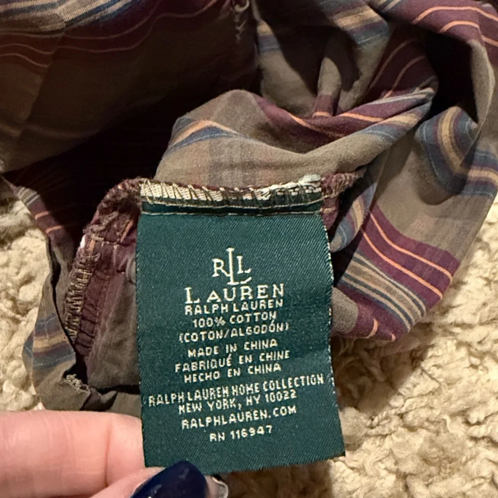 Vintage RL Ralph Lauren Home Pair of Adriana Plaid King Pillowcases